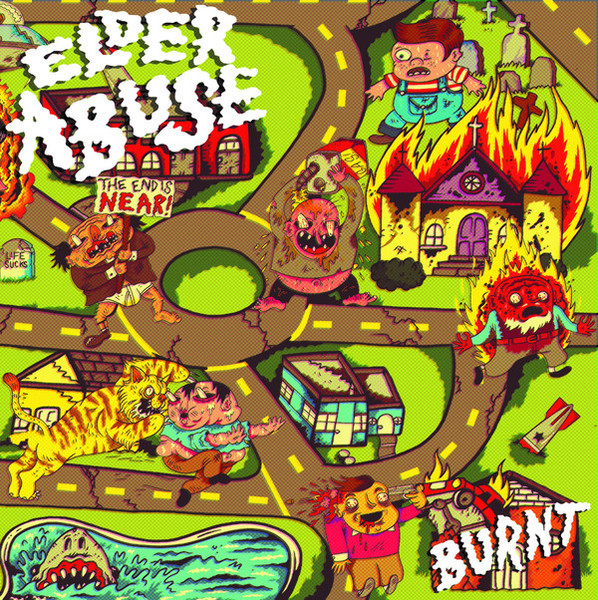 (image for) ELDER ABUSE - Burnt LP (half yellow /half red /100)